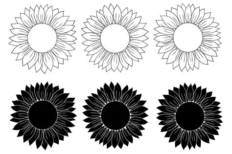 Sunflowers graphics. Sunflowers silhouettes. Sunflowers SVG By IrinaShishkova | TheHungryJPEG.com