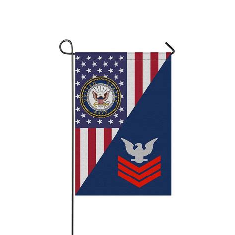 Us Navy E 6 Petty Officer First Class E6 Po1 Collar Device Garden Flag
