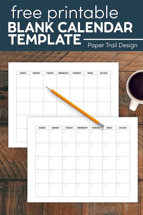 Free Printable Blank Calendar Template Fill In The Blank Monthly