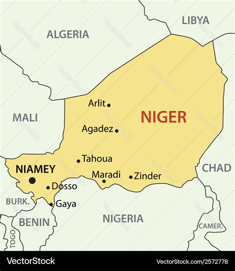 Republic Of Niger Map Royalty Free Vector Image