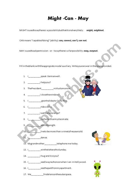 Might Can And May Esl Worksheet By Ureadanny