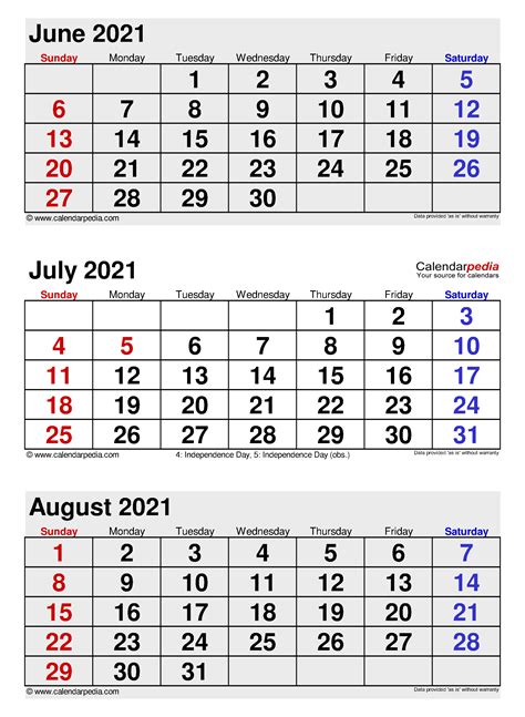 How to use a free calendar maker to make a free printable editable calendar. Printable Monthly Calendar July 2021 To June 2021 | Free ...