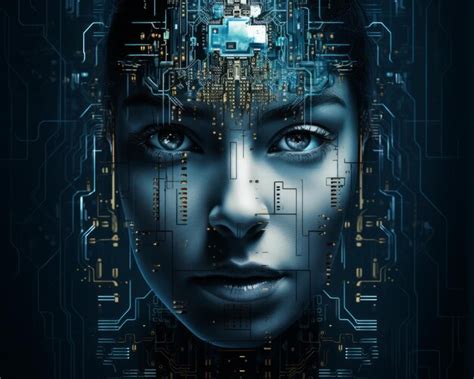 Premium AI Image The Face Of A Woman With An Electronic Circuit Board