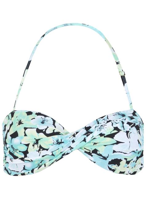 Mint Hibiscus Twist Bandeau Bikinis Accessories Stylists