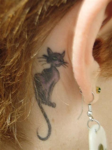 55 Incredible Ear Tattoos Cuded Cat Tattoo Designs Ear Tattoo Tattoos