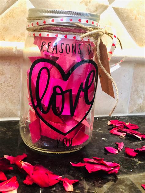 Reasons I Love You Mason Jar Valentines Day T Mothers Day Etsy