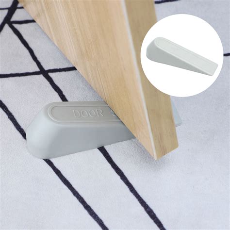 Home Rubber Anti Slip Wedge Door Stopper Non Scratching Doorstops