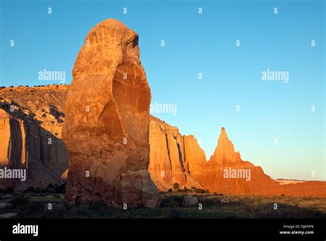 Chimney Rock At Sunset Kodachrome Basin State Park Utah Usa Stock Photo