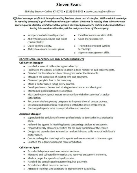 Adopt sample sections such as objectives and job descriptions. Call Center Representative Resume | Template Business