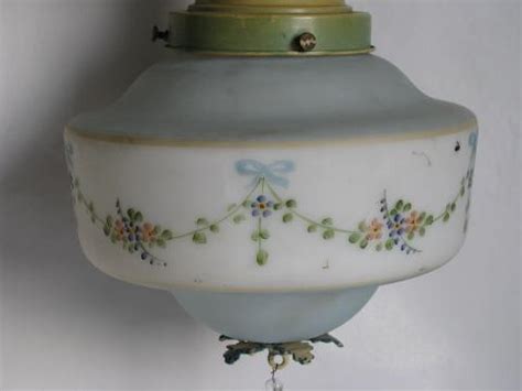 Our customer service team is available to answer any questions you may have. pair antique ceiling light fixtures w/ handpainted glass ...