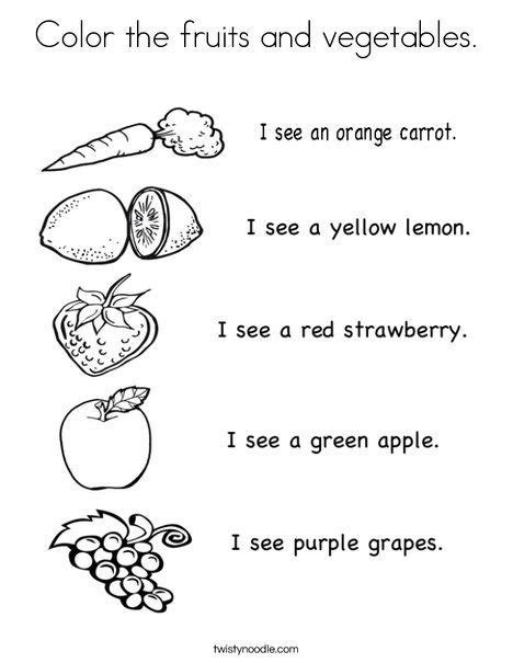 This app will actually let you color. Color the fruits and vegetables Coloring Page from ...