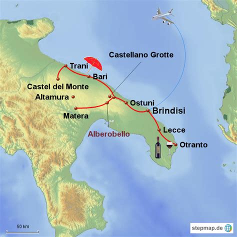 Stepmap Brindisi Highlights Landkarte Für Italien