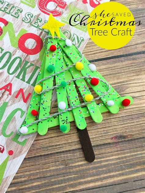 Simple Popsicle Christmas Tree Craft Project She Saved Preschool