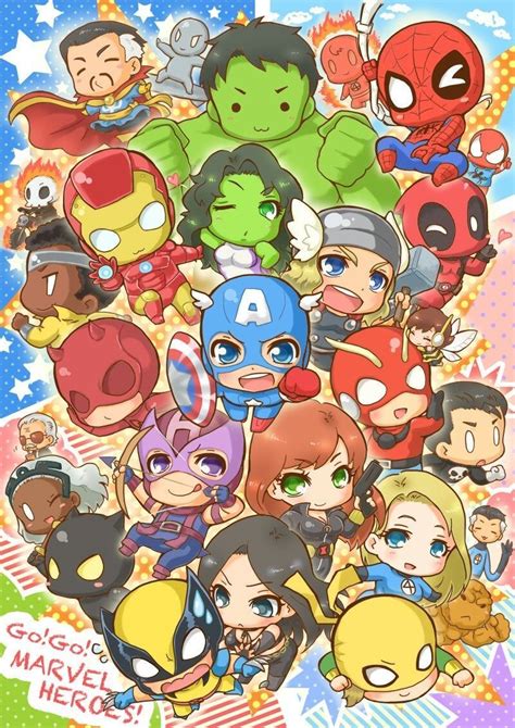 Chibi Cute Avengers Cartoon Drawing Meandastranger