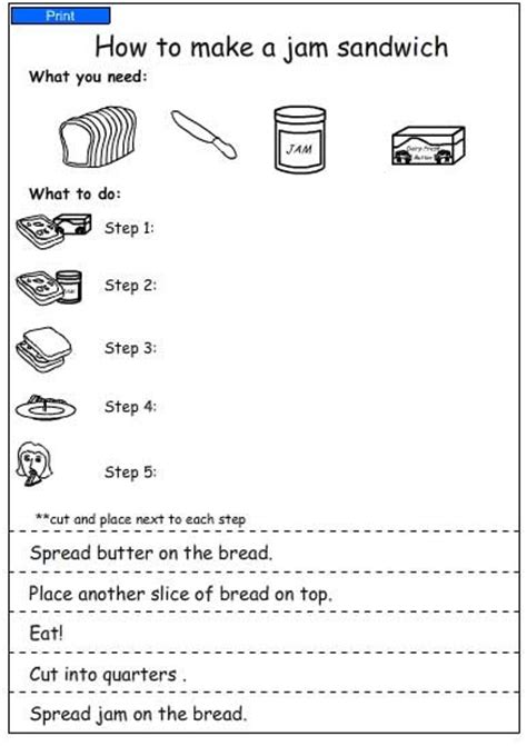 Procedure Jam Sandwich Recipe Studyladder Interactive Learning Games
