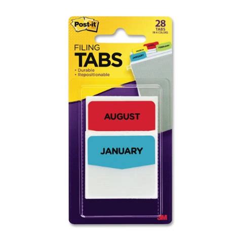 Post It Tabs Pre Printed Months Assorted Colors Inches