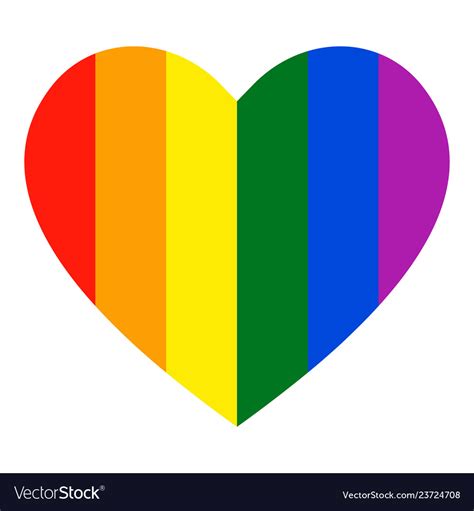 rainbow heart icon lgbt flag symbol royalty free vector