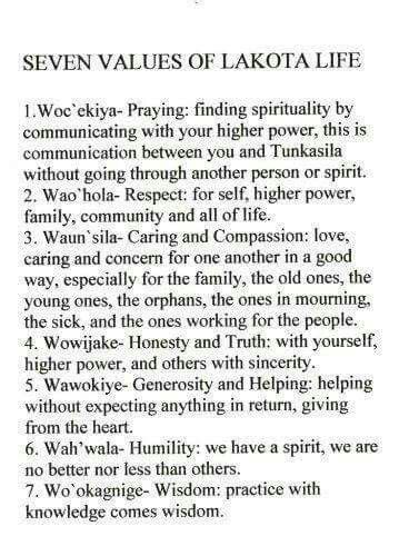 Seven Values Of Lakota Life Native American Prayers Native American