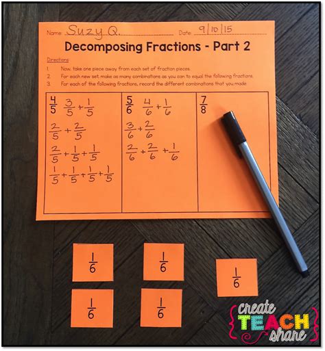 4th Grade Teaching Resources The Magic Of Decomposing Fractions