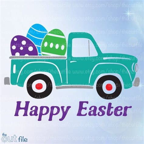 Happy Easter Svg Old Vintage Truck With Easter Egg Vector Etsy