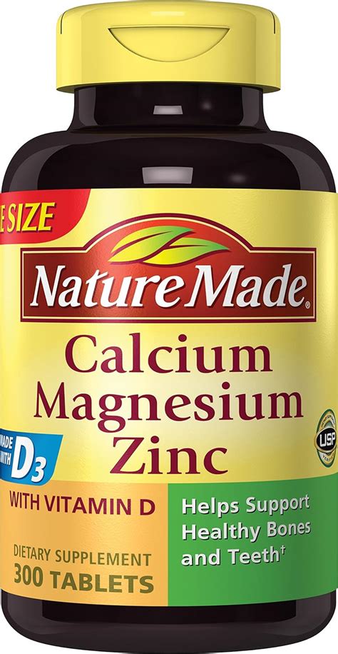 Nature Made Calcium Magnesium And Zinc W Vitamin D Tablets