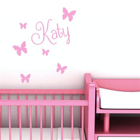Personalised Name Butterfly Wall Art Custom Girls Bedroom