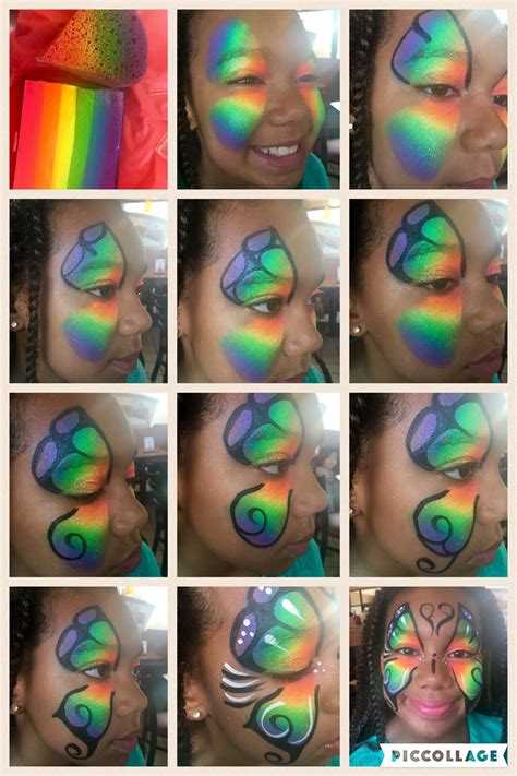 Rainbow Butterfly Face Paint Step By Step Tutorial With Video