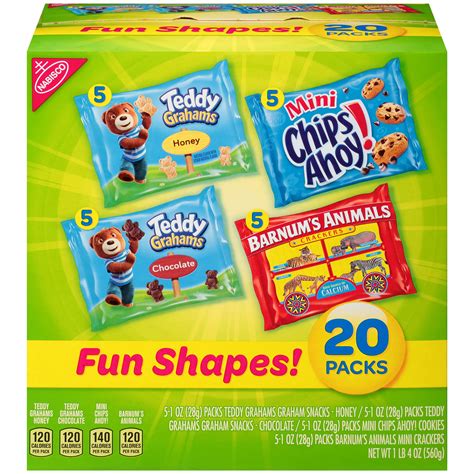 Nabisco Fun Shapes Cookies And Crackers Variety Pack 1 Oz 20 Count