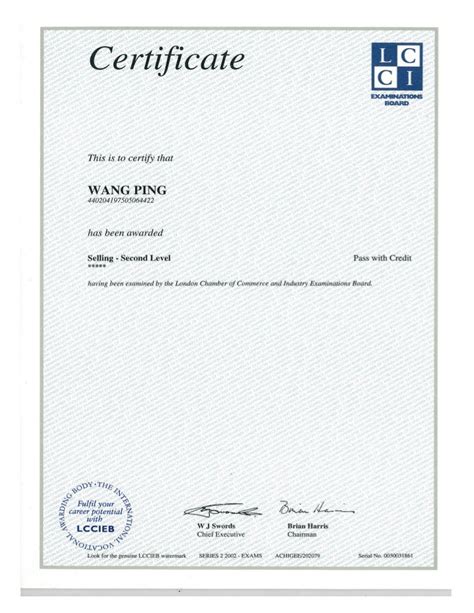 Lccieb Selling Level 2 Certificate