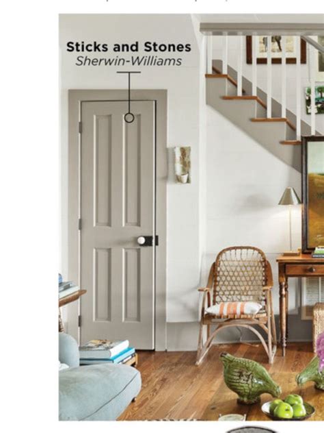I've painted the interior of many homes in repose gray, and it's my personal favorite of the grays. Sticks & Stones by Sherwin Williams | Painted interior ...