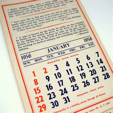 Sale 1956 Inspirational Calendar By Foundpaperco On Etsy