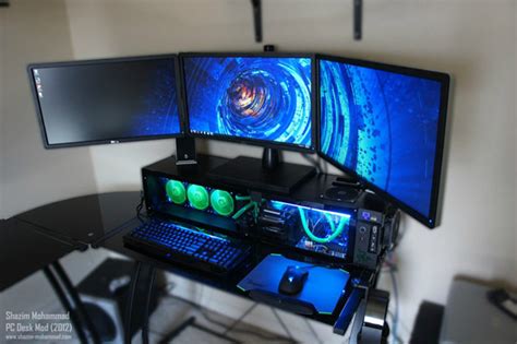 The ultimate computer desk case mod. Custom PC desk / case combo ditches glass, metal for wood