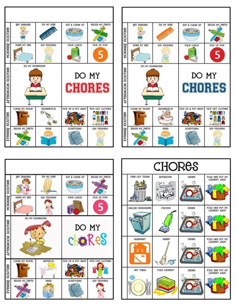 5 Year Old Chore Chart Printable For The Kids