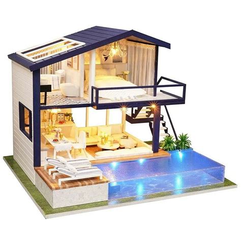 Tureclos House Model Kids Apartment Assembly Toy Diy Miniature House