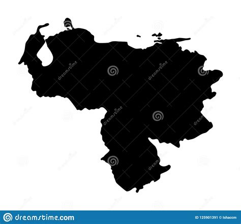 Venezuela Map Silhouette Vector Illustartion Stock Vector