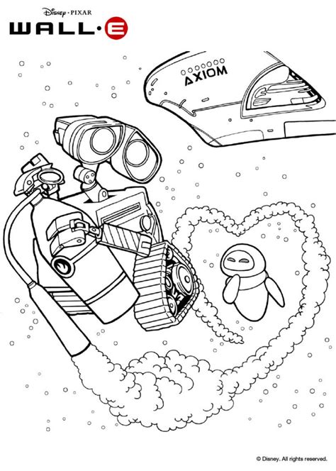 Wall E And Eve In Space Coloring Pages