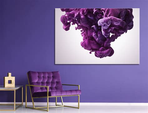 Purple Abstract Wall Art Colorful Canvas Print Wall Art Etsy