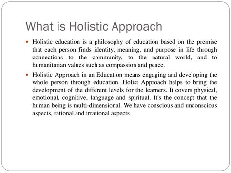 Ppt Holistic Approach For Early Childhood Education Powerpoint
