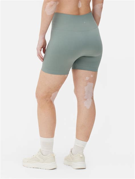 Womens Light Green Performance Seamless High Rise Shorts Primark