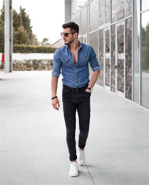 Camisa Jeans Masculina Dicas De Como Usar Mens Denim Shirt Outfit