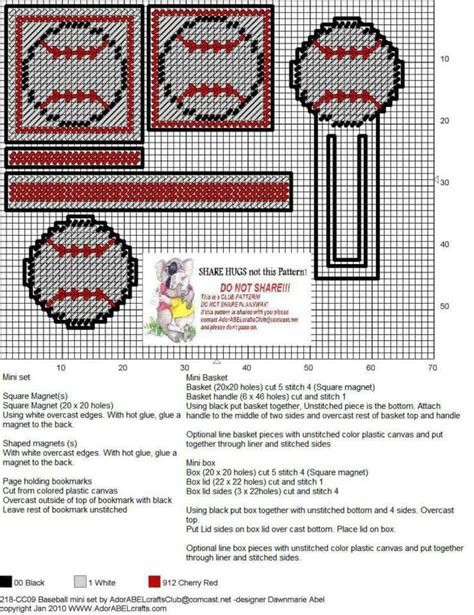Baseball Mini Set Plastic Canvas Books Plastic Canvas Crafts