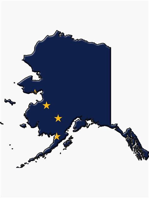 Alaska State Flag And Outline Sticker By Davedinho Redbubble