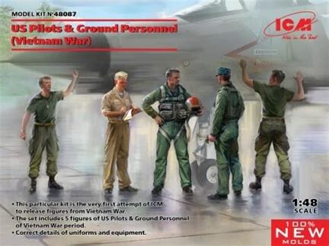 148 Icm Us Pilots And Ground Personnel Vietnam War 5 Figures 100