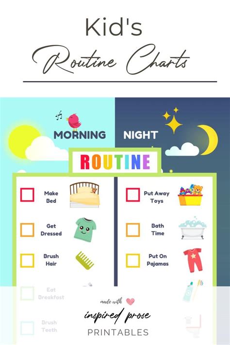 Editable Chore Chart Printable Morning Bedtime Routine To Add