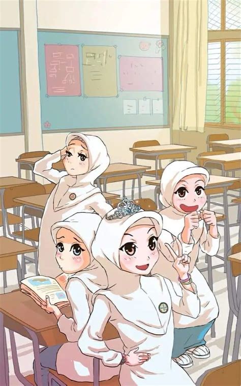 اجمل الصور الشخصية للفيس بوك للبنات المحجبات كرتون Anime Muslim