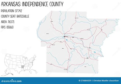 Map Of Independence County In Arkansas Usa Stock Vector