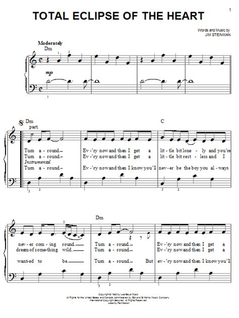 Bonnie tyler — total eclipse of the heart. Partition piano Total Eclipse Of The Heart de Bonnie Tyler ...