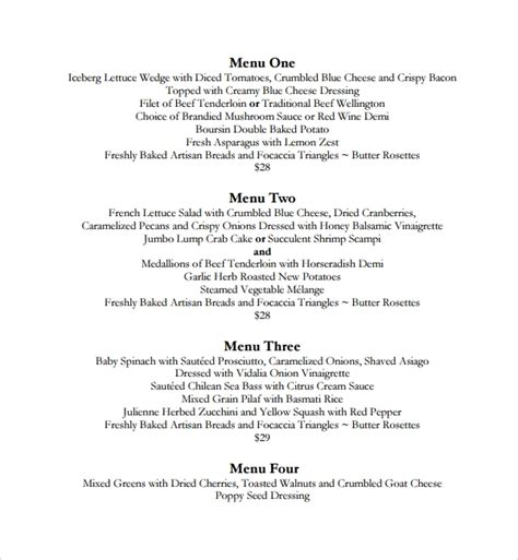 Your final menu will be totally customized to all your dietary needs and wants, allergies, food sensitivities, etc. FREE 23+ Sample Dinner Menu Templates in PDF | MS Word