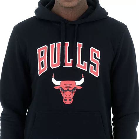 Felpa Con Cappuccio Nera Pullover Hoody Di Chicago Bulls Nba Di New Era Caphunters It