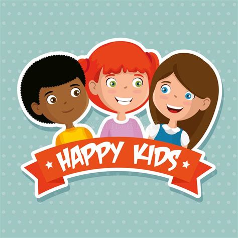 Group Of Happy Kids Characters Stock Vector Illustration Of Group